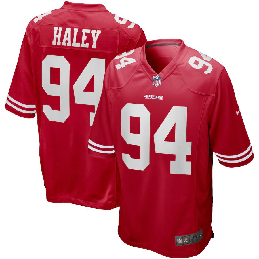 Men San Francisco 49ers 94 Charles Haley Nike Scarlet Game Retired Player NFL Jersey